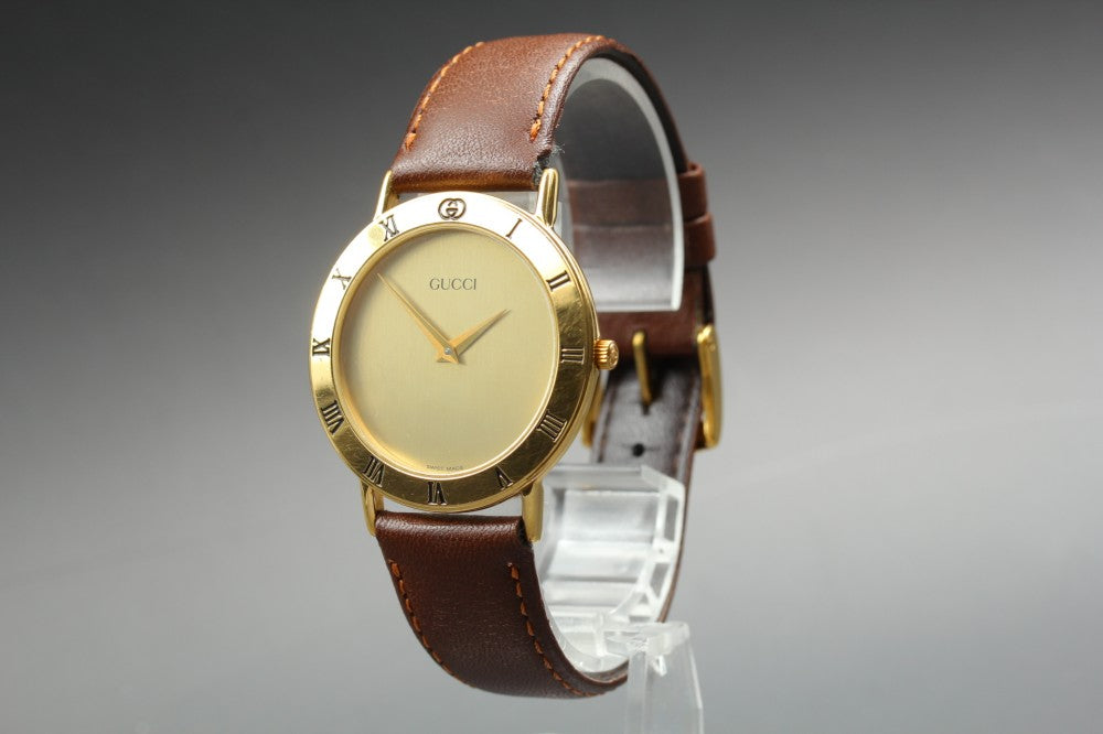 GUCCI 3000.2.M Gold Quartz 33mm Men's Watch