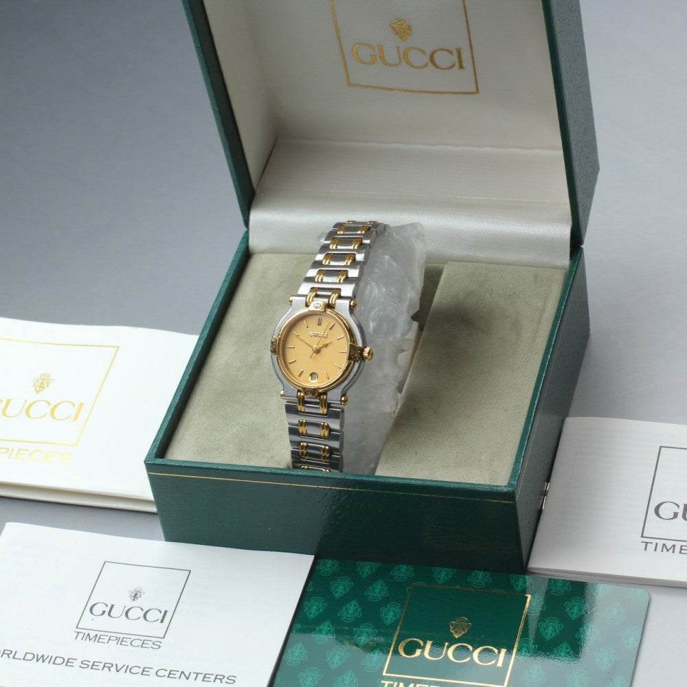 GUCCI 9000L Gold Quartz 25mm Ladies Watch