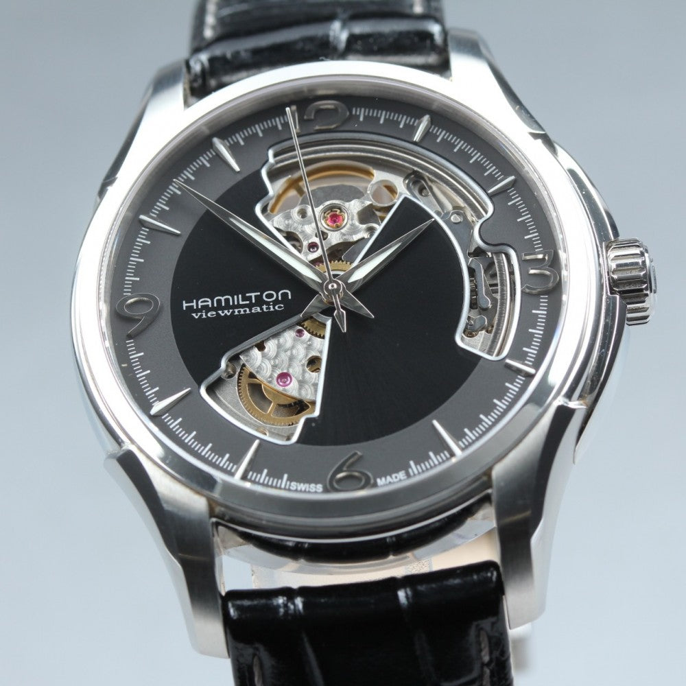 Near MINT HAMILTON Jazzmaster Viewmatic H325651 Black Auto 41mm Men's Watch