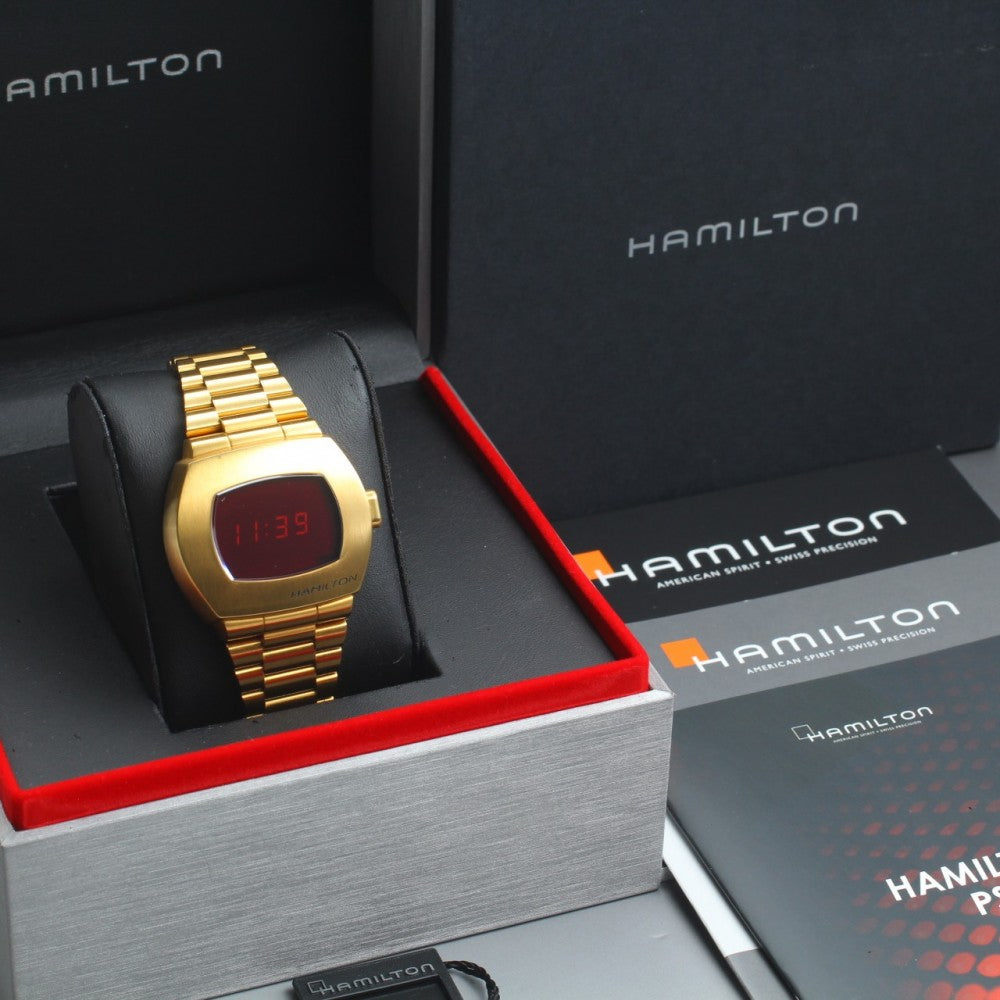 Near MINT HAMILTON Pulsar PSR H524240 Black Quartz 40mm Men's Watch