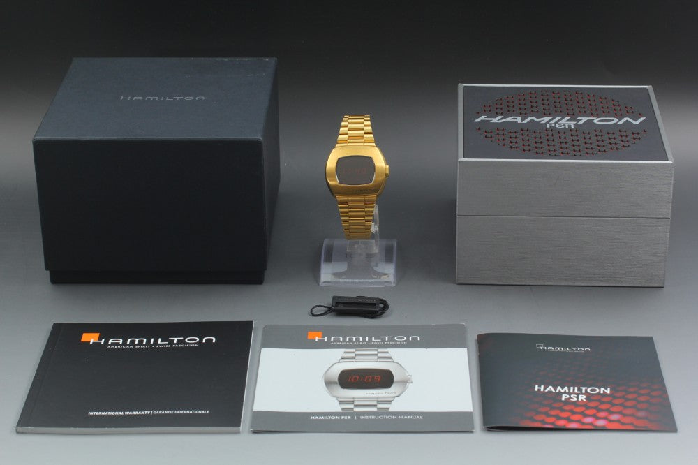 Near MINT HAMILTON Pulsar PSR H524240 Black Quartz 40mm Men's Watch