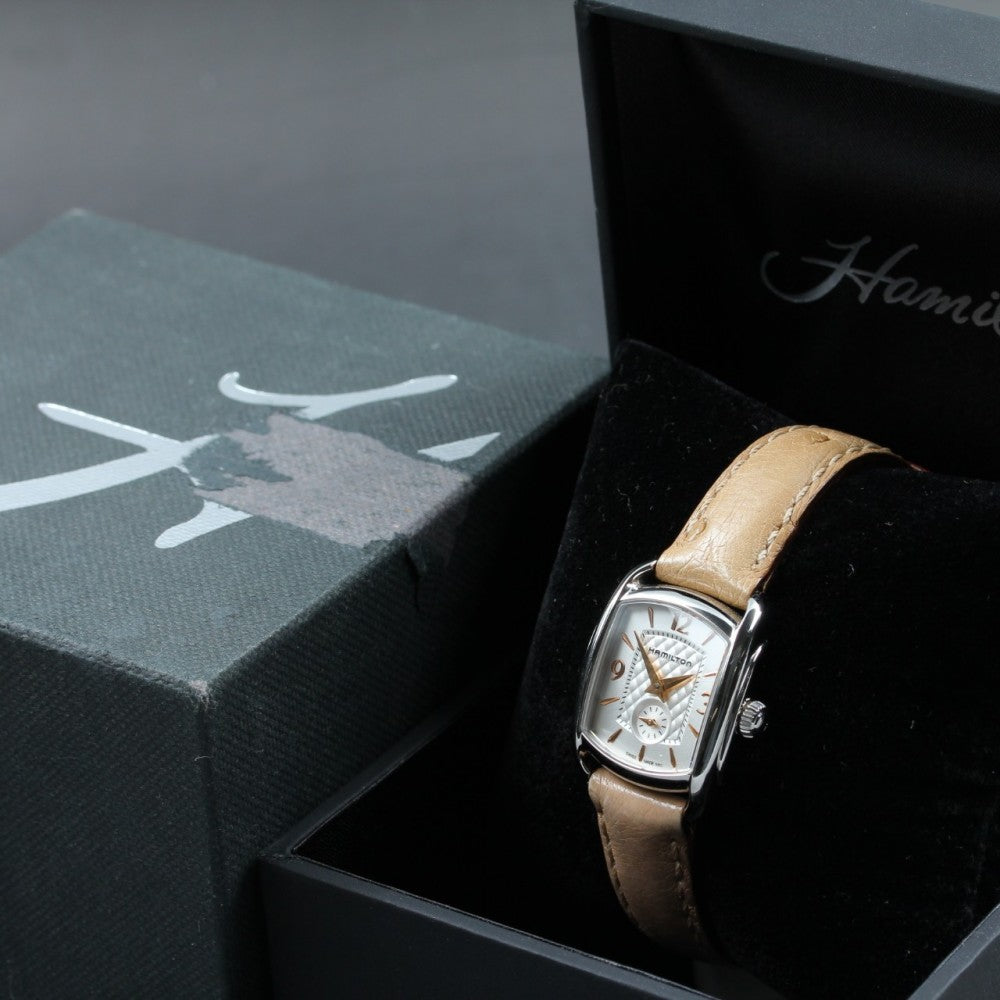 Near MINT HAMILTON Bugley H123510 Silver Quartz 23mm Ladies Watch