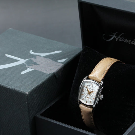 Near MINT HAMILTON Bugley H123510 Silver Quartz 23mm Ladies Watch