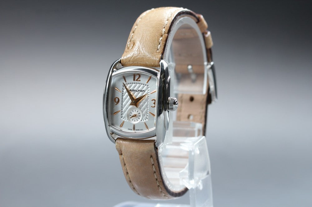 Near MINT HAMILTON Bugley H123510 Silver Quartz 23mm Ladies Watch