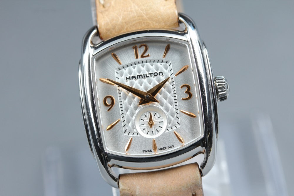 Near MINT HAMILTON Bugley H123510 Silver Quartz 23mm Ladies Watch