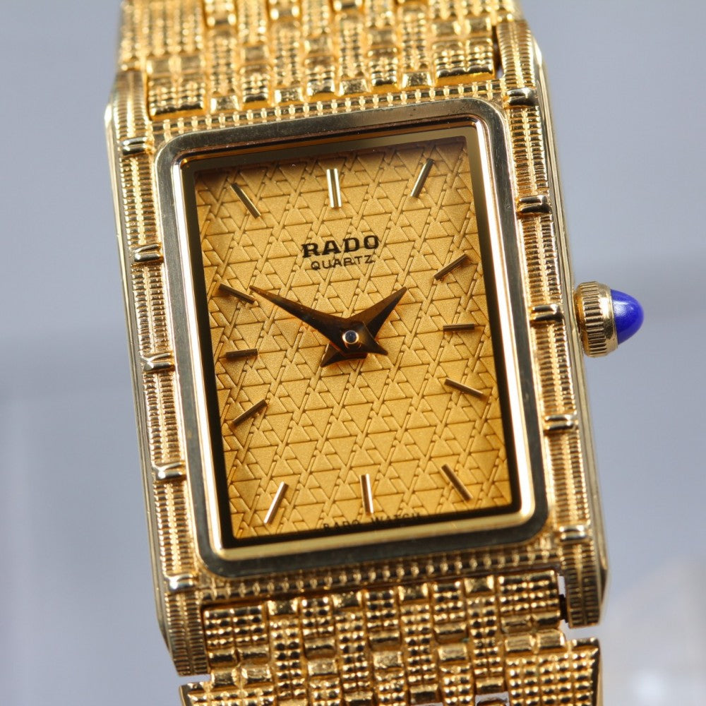 Near MINT RADO 133.9027.2 Gold Quartz 18mm Ladies Watch