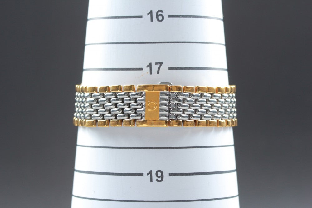 Near MINT OMEGA De Ville 395.0877.2 Gold Quartz 30mm Unisex Watch