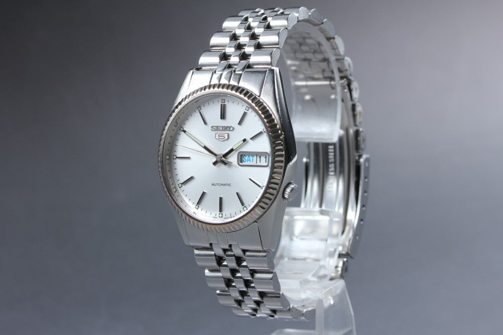 Near MINT SEIKO 5 7S26-0500 Silver Auto 36mm Men's Watch