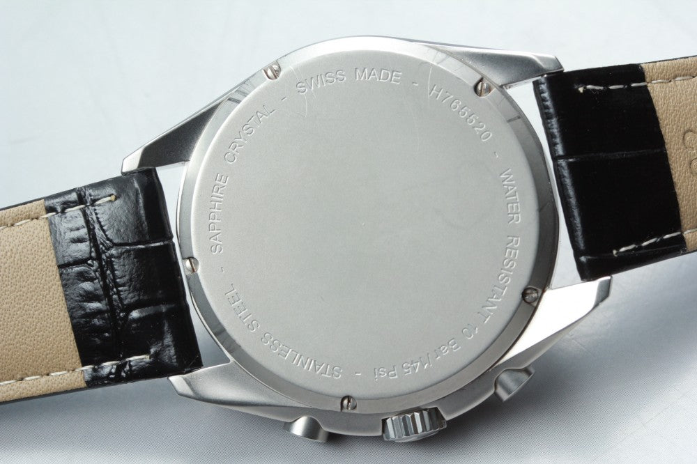 Near MINT HAMILTON Khaki H765520 Black Quartz 43mm Men's Watch
