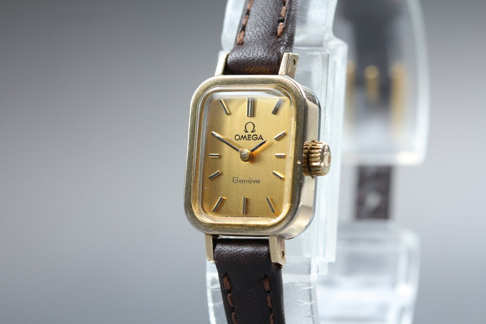 Near MINT OMEGA Geneve 511.364 Cal.485 Gold Manual 15mm Ladies Watch