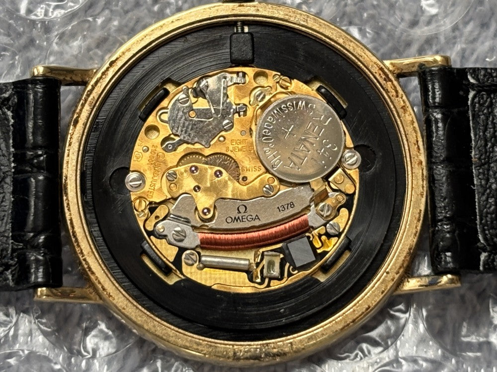 Near MINT OMEGA De Ville 195.0075.2 Cal.1378 Gold Quartz 32.5mm Men's Watch