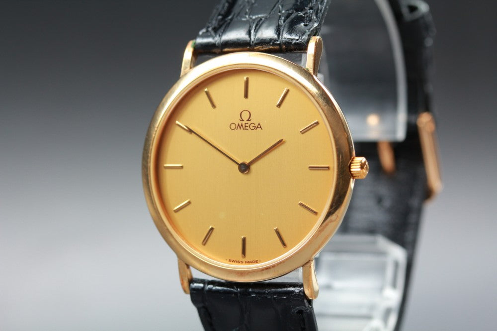 Near MINT OMEGA De Ville 195.0075.2 Cal.1378 Gold Quartz 32.5mm Men's Watch