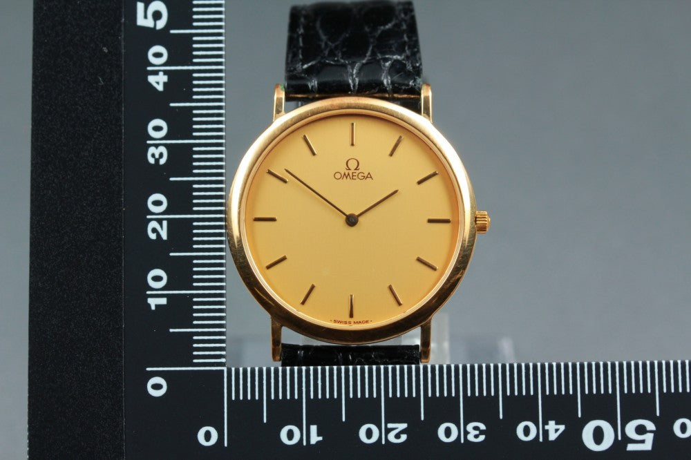 Near MINT OMEGA De Ville 195.0075.2 Cal.1378 Gold Quartz 32.5mm Men's Watch