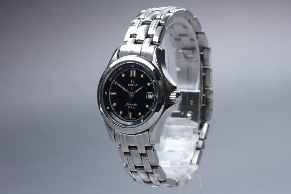 MINT OMEGA Seamaster 596.1501 Cal.1424 Black Quartz 29mm Ladies Watch