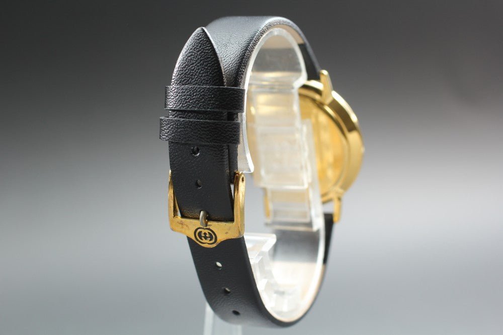 Near MINT GUCCI 3000.2.M Gold Quartz 33mm Men's Watch