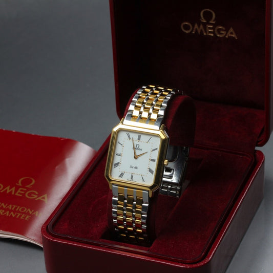 Near MINT OMEGA De Ville 195.0049 Cal.1378 White Quartz 27mm Men's Watch