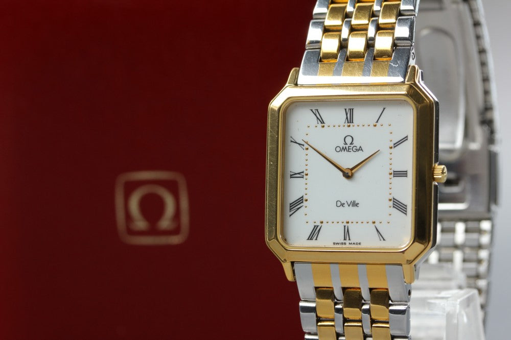 Near MINT OMEGA De Ville 195.0049 Cal.1378 White Quartz 27mm Men's Watch