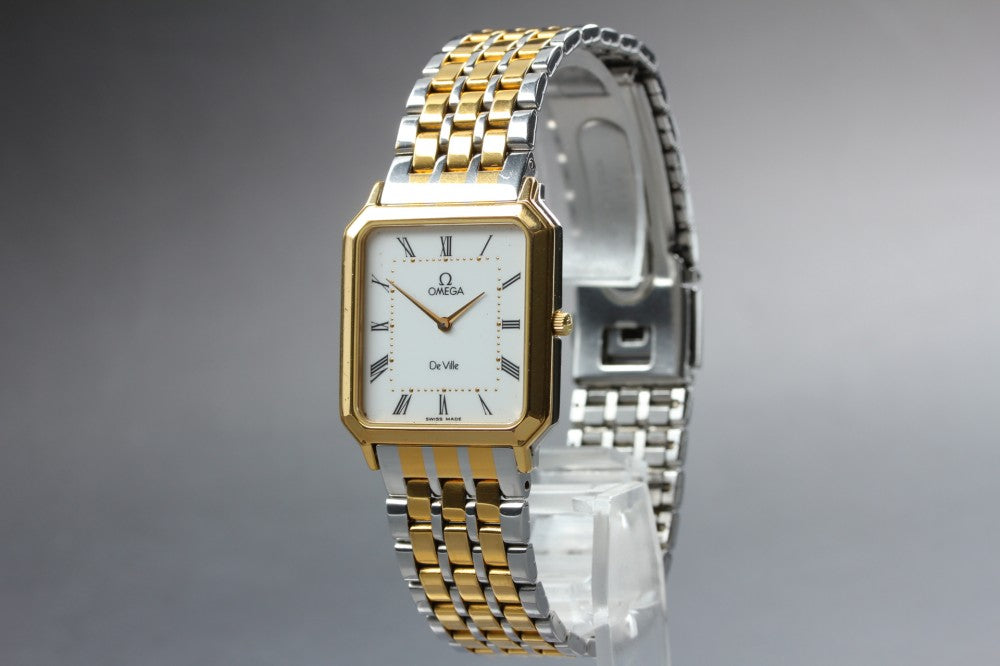 Near MINT OMEGA De Ville 195.0049 Cal.1378 White Quartz 27mm Men's Watch