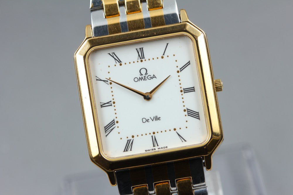 Near MINT OMEGA De Ville 195.0049 Cal.1378 White Quartz 27mm Men's Watch