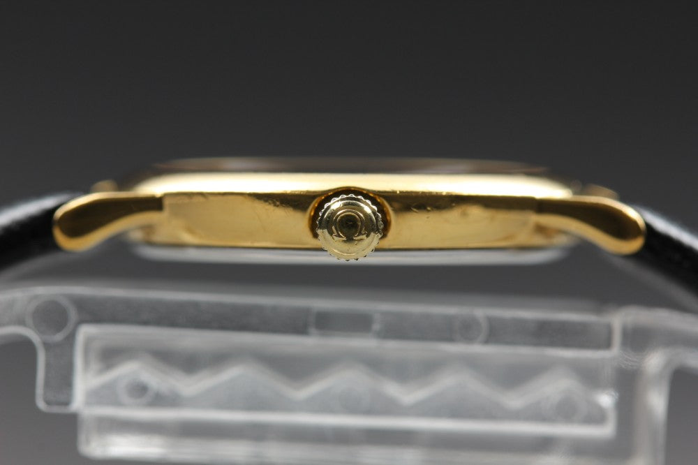 Near MINT OMEGA De Ville 595.0097.2 Gold Quartz 21.8mm Ladies Watch