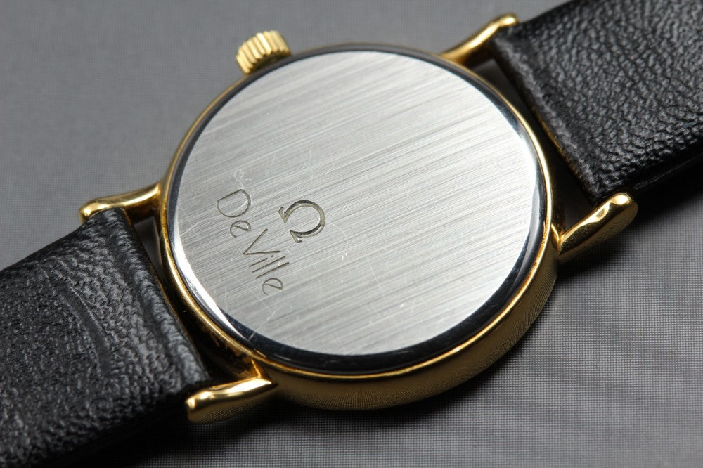 Near MINT OMEGA De Ville 595.0097.2 Gold Quartz 21.8mm Ladies Watch