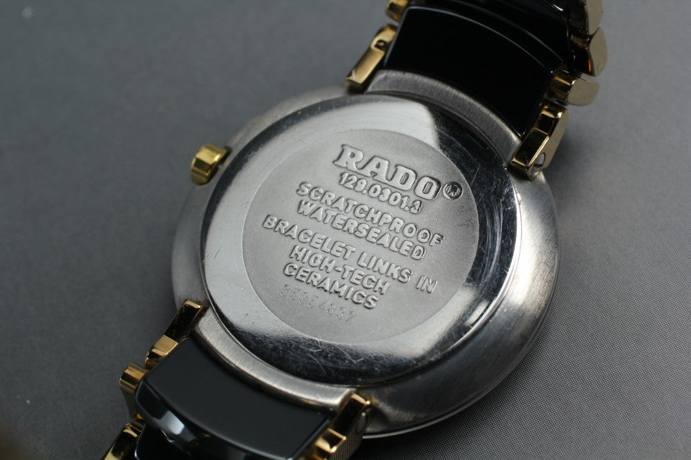 Near MINT RADO Diastar 129.0301.3 Black Quartz 30mm Unisex Watch