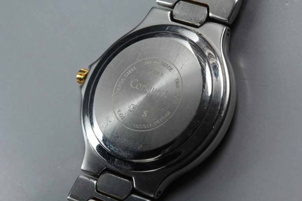 Near MINT LONGINES Conquest L1.613.3 Silver Quartz 35mm Men's Watch