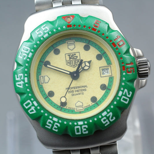 Near MINT TAG Heuer Formula 1 372.508 Yellow Quartz 30mm Ladies Watch