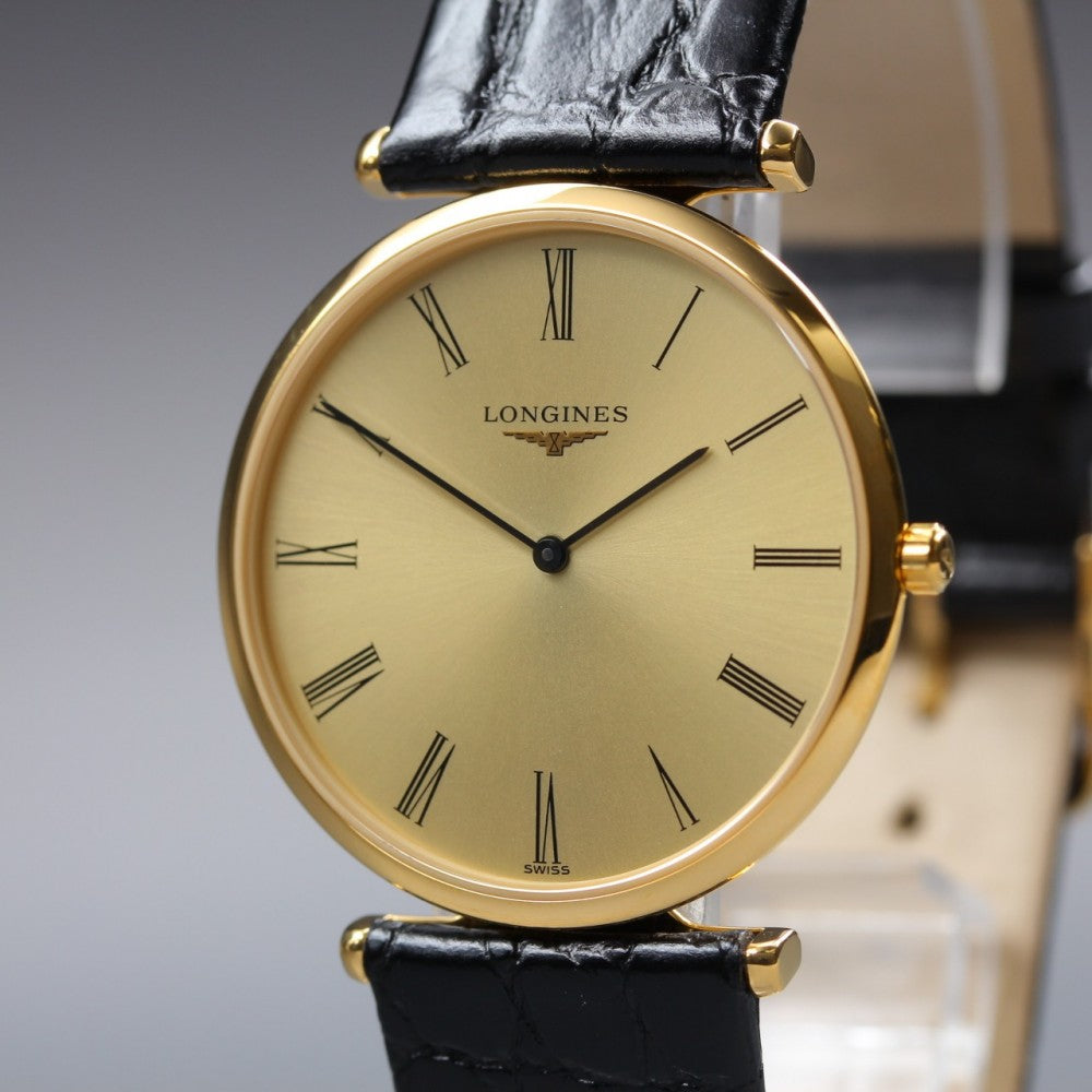 Near MINT LONGINES Grand Classic L4.709.2 Gold Quartz 33mm Men's Watch