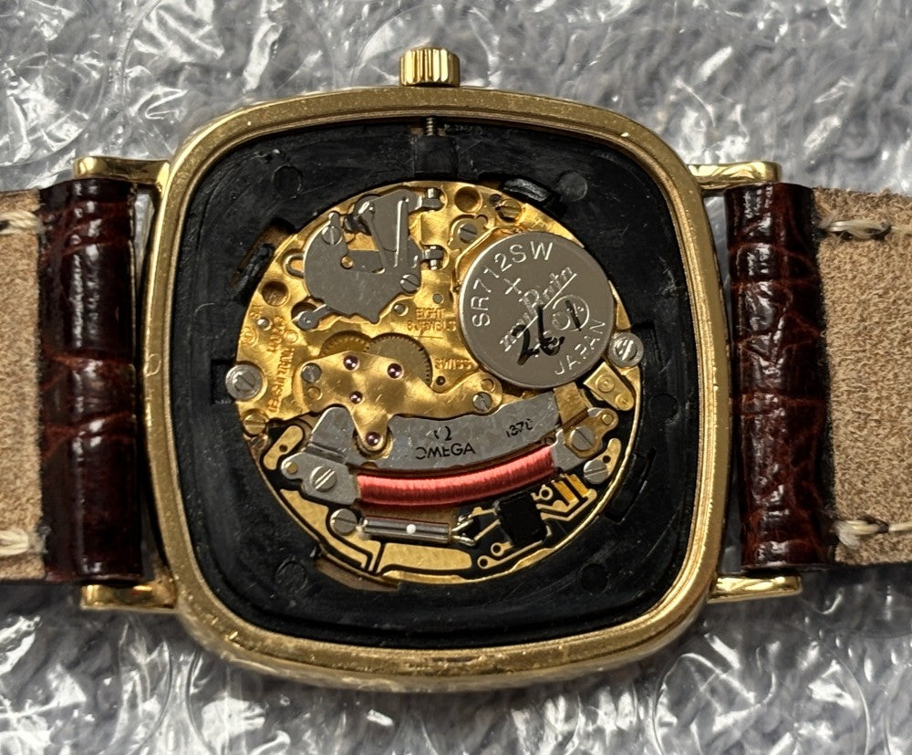Near MINT OMEGA De Ville 195.0077.2 Cal.1378 Gold Quartz 30mm Men's Watch