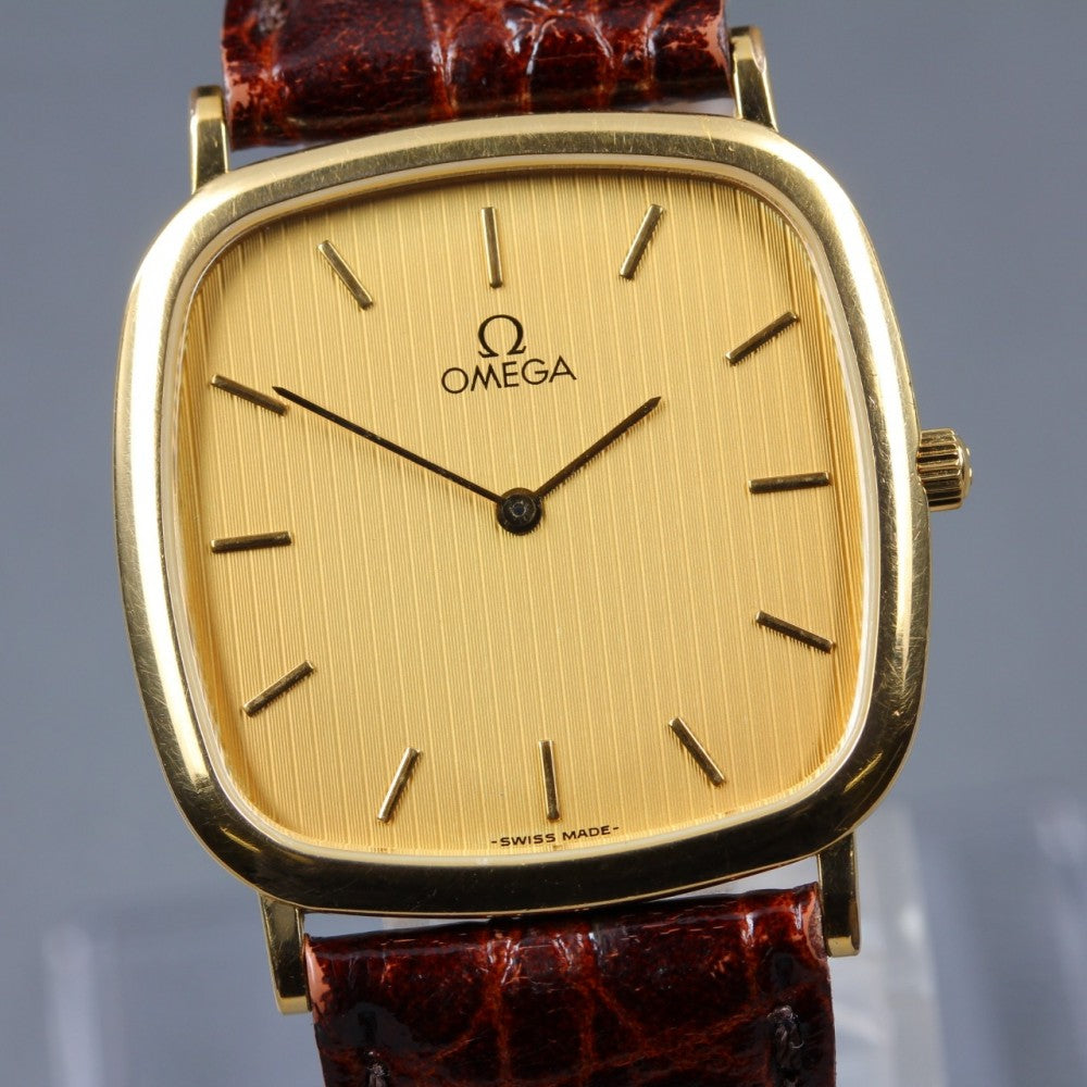 Near MINT OMEGA De Ville 195.0077.2 Cal.1378 Gold Quartz 30mm Men's Watch