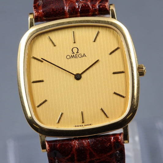 Near MINT OMEGA De Ville 195.0077.2 Cal.1378 Gold Quartz 30mm Men's Watch