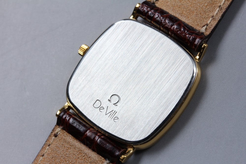 Near MINT OMEGA De Ville 195.0077.2 Cal.1378 Gold Quartz 30mm Men's Watch