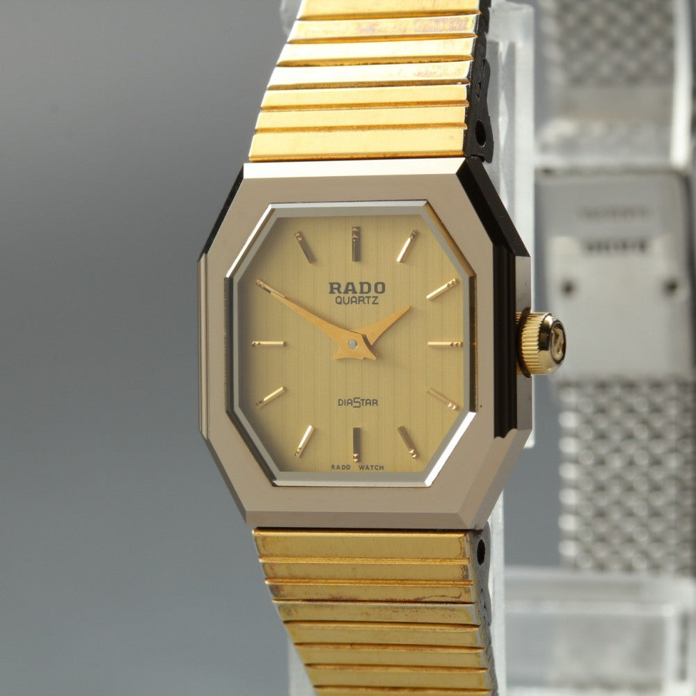 Near MINT RADO Diastar 133.9581.3 Gold Quartz 19.7mm Ladies Watch