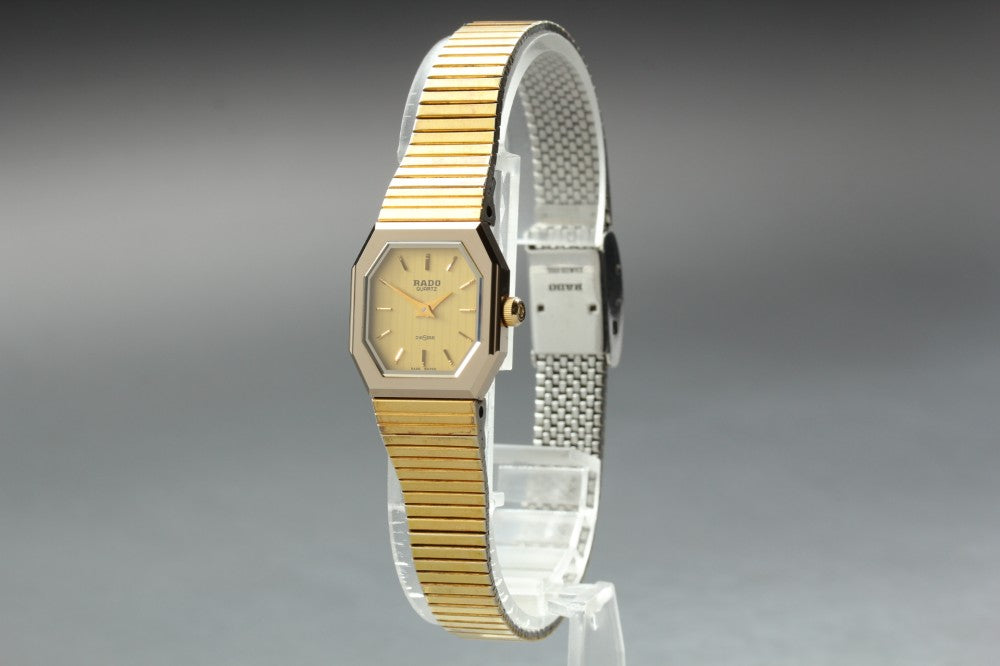 Near MINT RADO Diastar 133.9581.3 Gold Quartz 19.7mm Ladies Watch