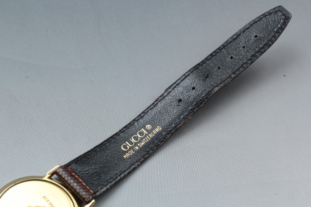 Near MINT GUCCI 3000.2.M Gold Quartz 33mm Men's Watch
