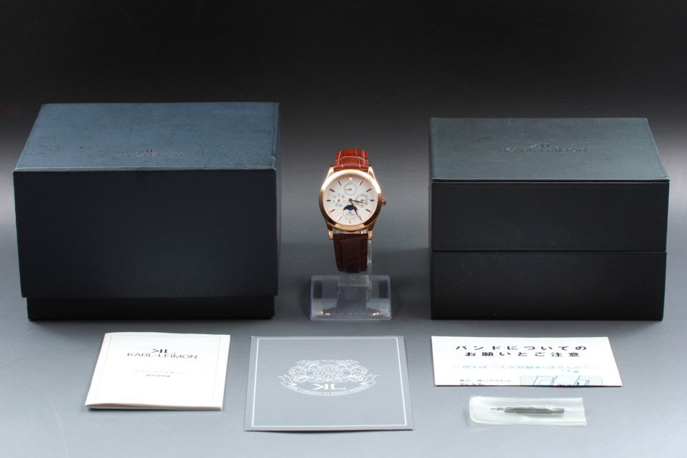 Near MINT Carleymon Classic Pioneer White Quartz 38mm Men's Watch