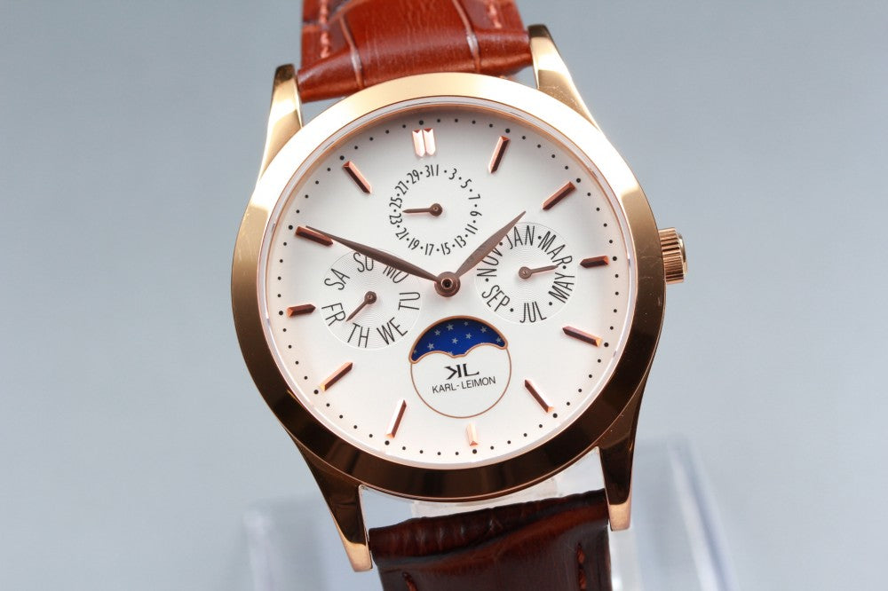 Near MINT Carleymon Classic Pioneer White Quartz 38mm Men's Watch