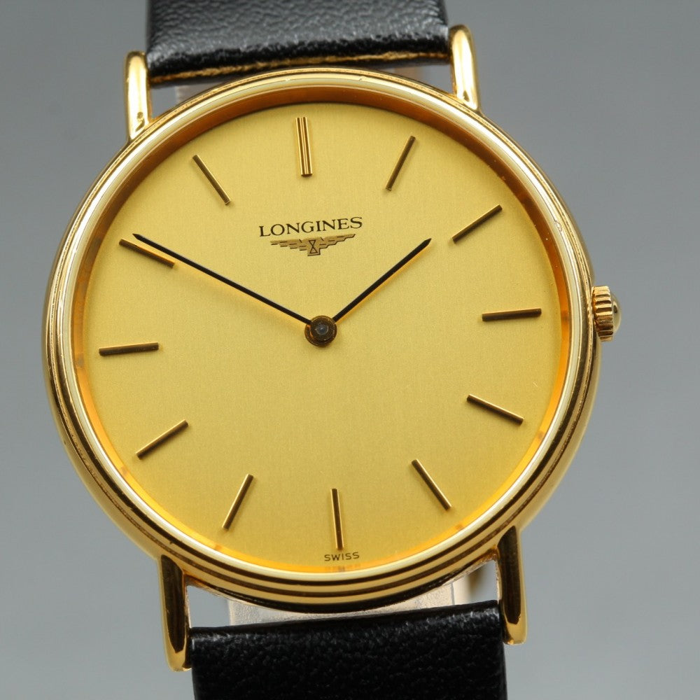Near MINT LONGINES Grand Classic L4.637.2 Gold Quartz 32.5mm Men's Watch