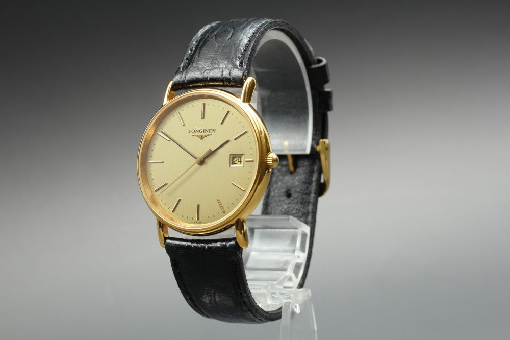 Near MINT LONGINES Grand Classic L4.636.2 Gold Quartz 33mm Men's Watch