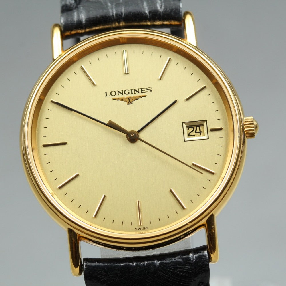 Near MINT LONGINES Grand Classic L4.636.2 Gold Quartz 33mm Men's Watch