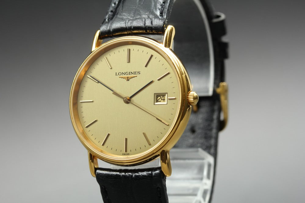 Near MINT LONGINES Grand Classic L4.636.2 Gold Quartz 33mm Men's Watch
