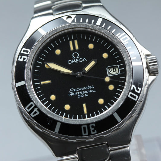 OMEGA Seamaster 396.1052 Cal.1438 Black Quartz 39mm Men's Watch 1991