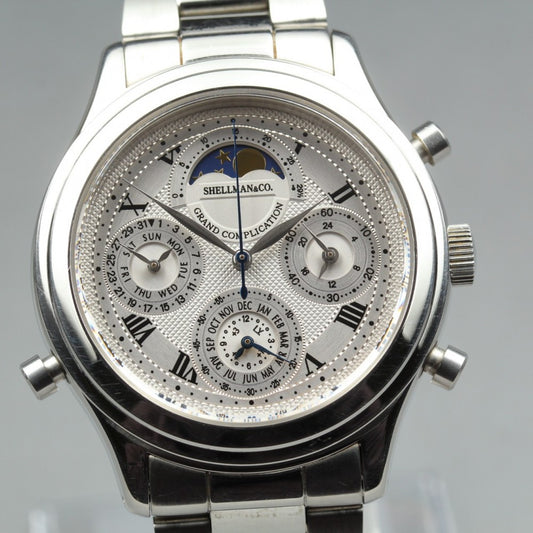 Near MINT Shellman Grand Complication 6770-H32167TA Silver Quartz 39.5mm Men's Watch