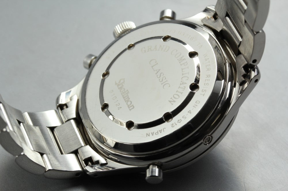 Near MINT Shellman Grand Complication 6770-H32167TA Silver Quartz 39.5mm Men's Watch