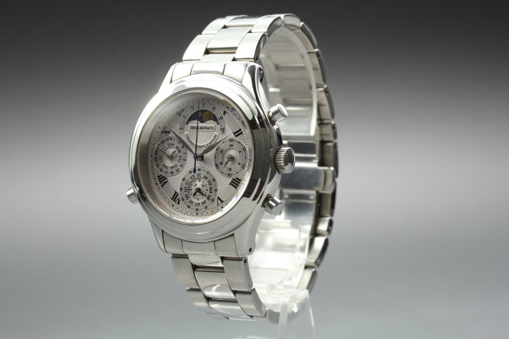 Near MINT Shellman Grand Complication 6770-H32167TA Silver Quartz 39.5mm Men's Watch