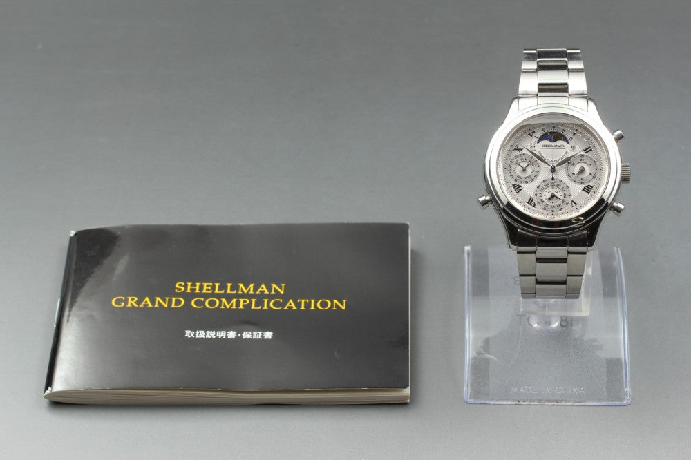 Near MINT Shellman Grand Complication 6770-H32167TA Silver Quartz 39.5mm Men's Watch