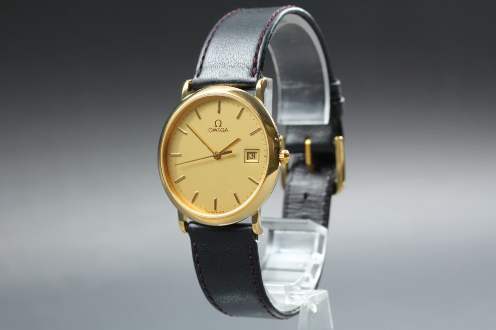 Near MINT OMEGA De Ville 1960.312.1 Cal.1430 Gold Quartz 32.5mm Men's Watch 1991