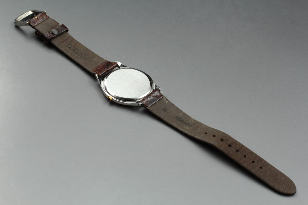 Near MINT SEIKO Dolce 8J41-0AJ0 Silver/White Quartz 32.8mm Men's Watch