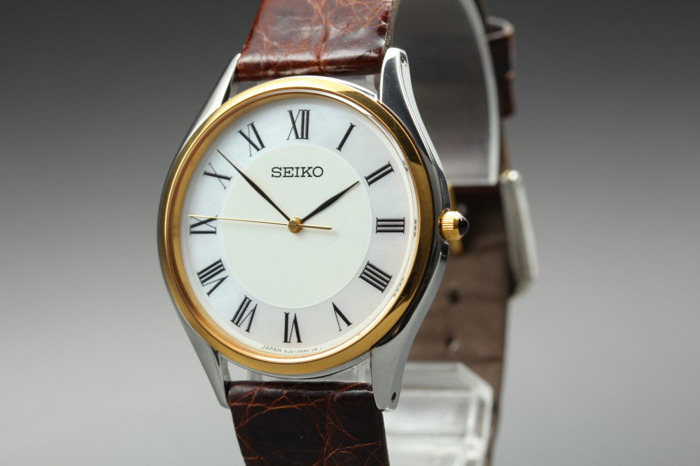 Near MINT SEIKO Dolce 8J41-0AJ0 Silver/White Quartz 32.8mm Men's Watch